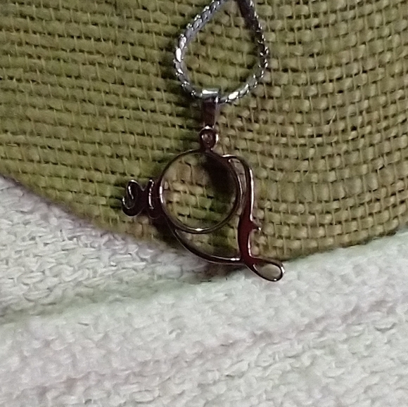 Silvertone love crystal necklace - Picture 3 of 5